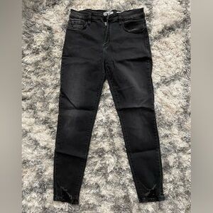 KanCan Women's Dark Black Skinny Jeans